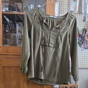 Daniel Rainn Textured Olive Blouse
